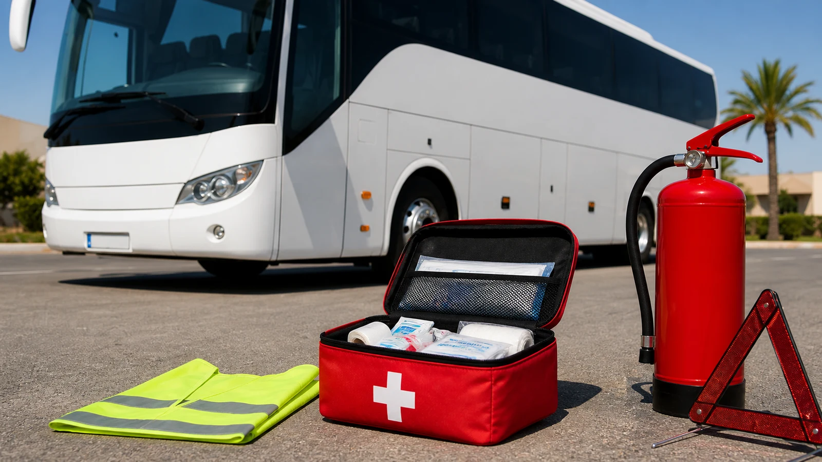 صورة السؤال D-BUS-Q22: قبل الانطلاق، خاص تكون علبة الإسعافات الأولية متوفرة وخاصني نتأكد من المحتوى ديالها.