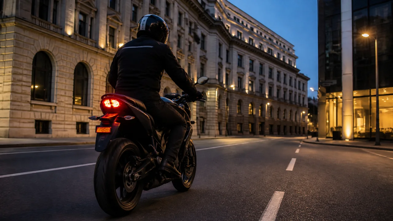 صورة السؤال A-MOTOR-Q15: واجب تكون دراجتي النارية مجهزة من الخلف :