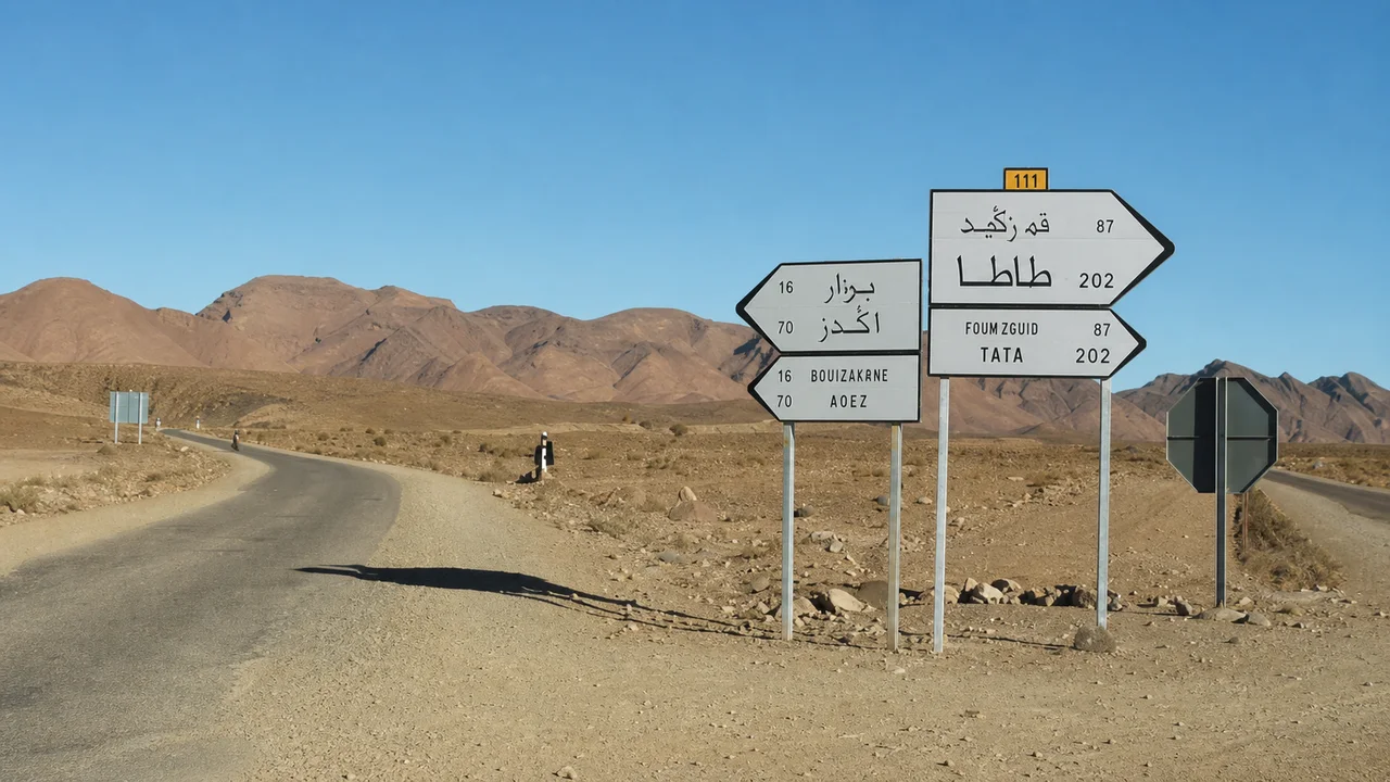 صورة السؤال S16-Q40: إلا خديت الطريق ديال طاطا، غادي نكون كنتسير ف :