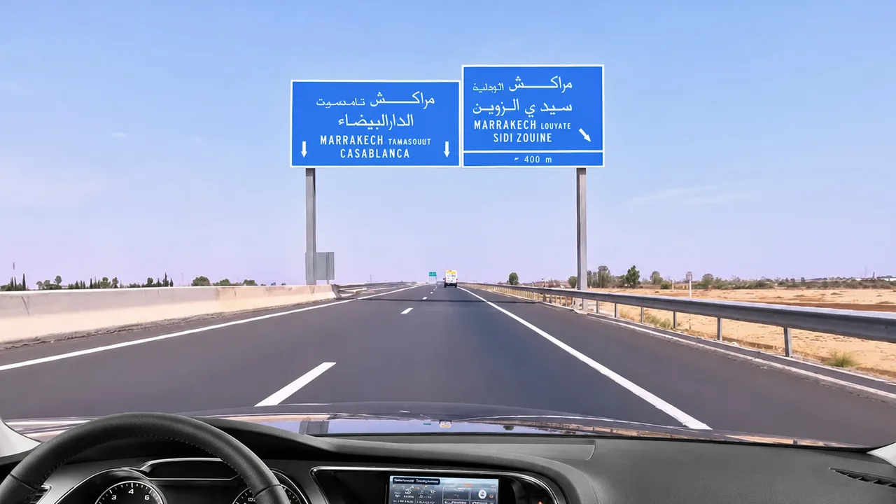صورة السؤال S19-Q02: باش نمشي لدار البيضاء ناخد المسلك لي على اليسار :
