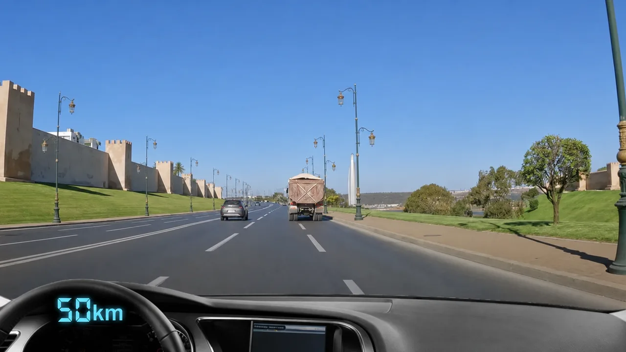 صورة السؤال S19-Q18: مسافة الأمان لي خليت بيني وبين الشاحنة كافية :