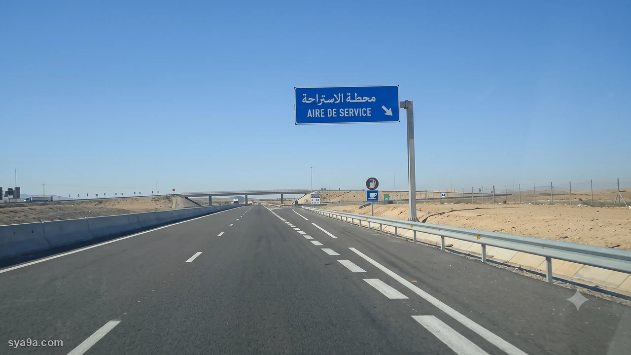 صورة السؤال S2-Q13: إلا مشيت لهاد باحة الإستراحة ، غادي نخرج من الطريق السيار :