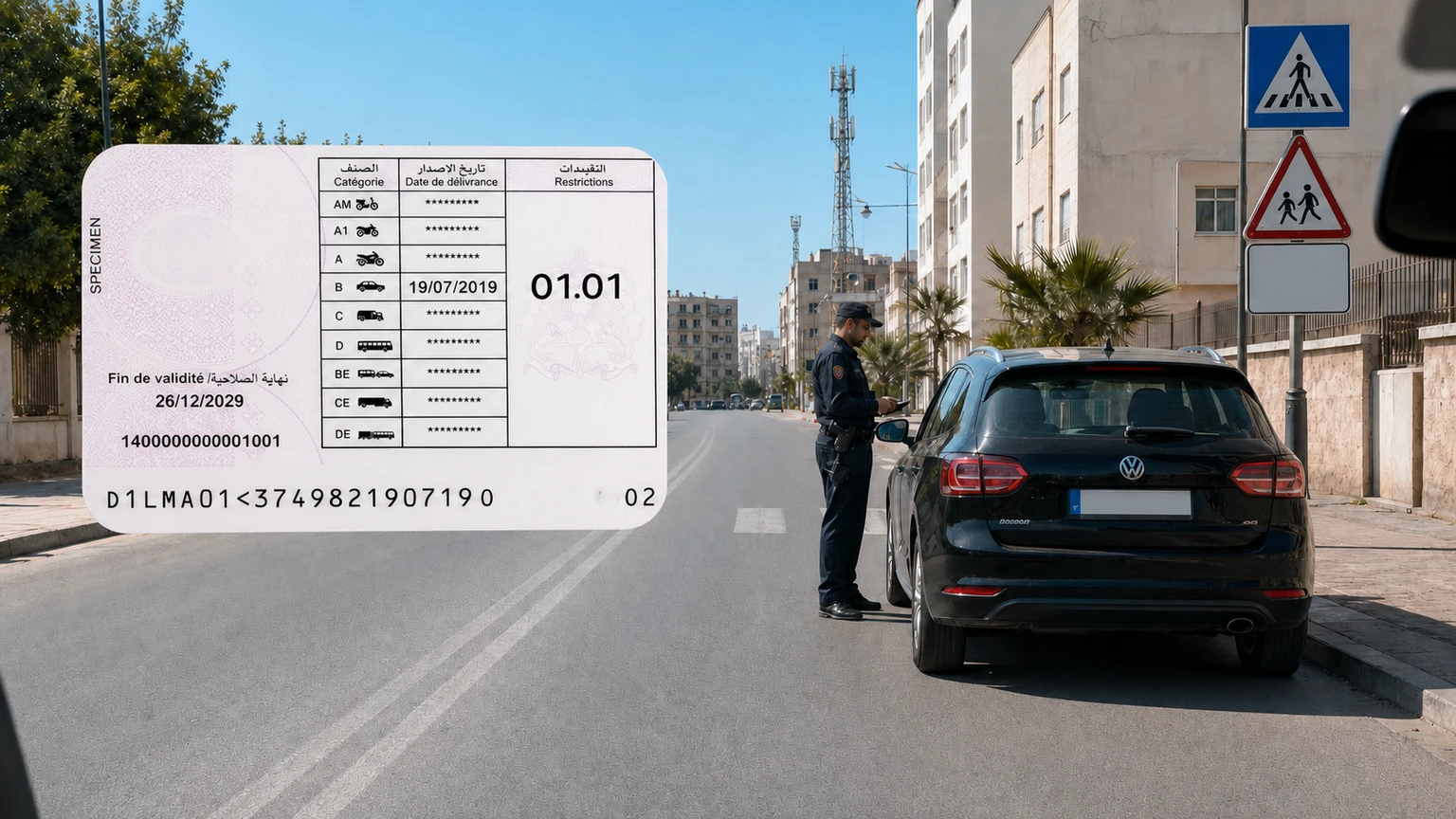 صورة السؤال S7-Q26: كاتسحب رخصة السياقة على الفور، إلا ماحترمش السائق التقييدات اللي فيها :