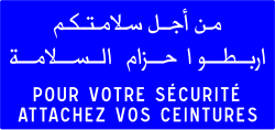 علامة 480: التذكير بمعلومات عامة حول السلامة الطرقية (مثال: اربطوا حزام السلامة)